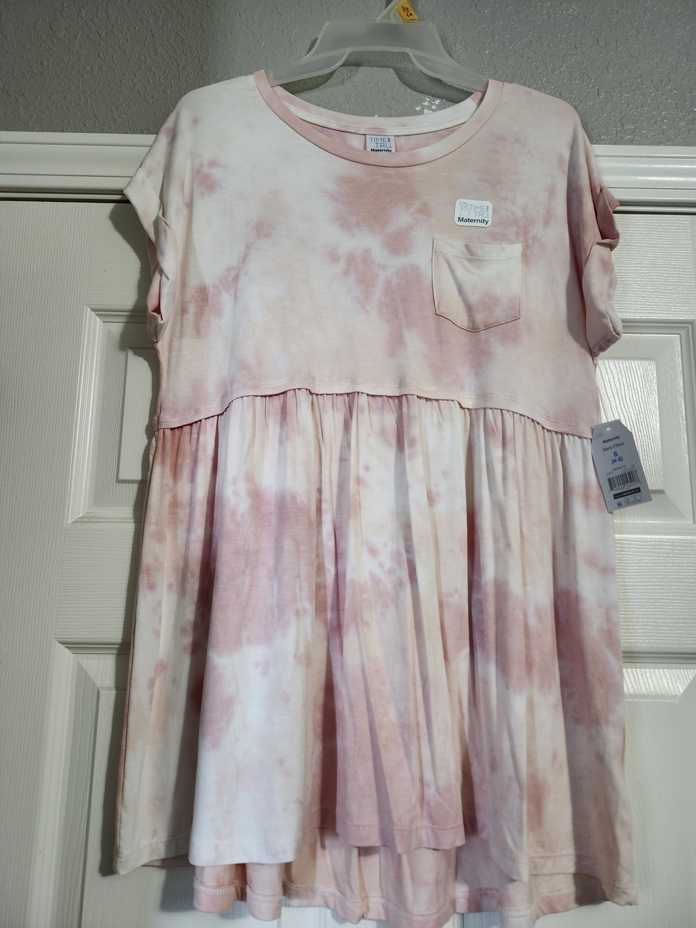 Pink Tie-Dye Short Sleeve Maternity Shirt
